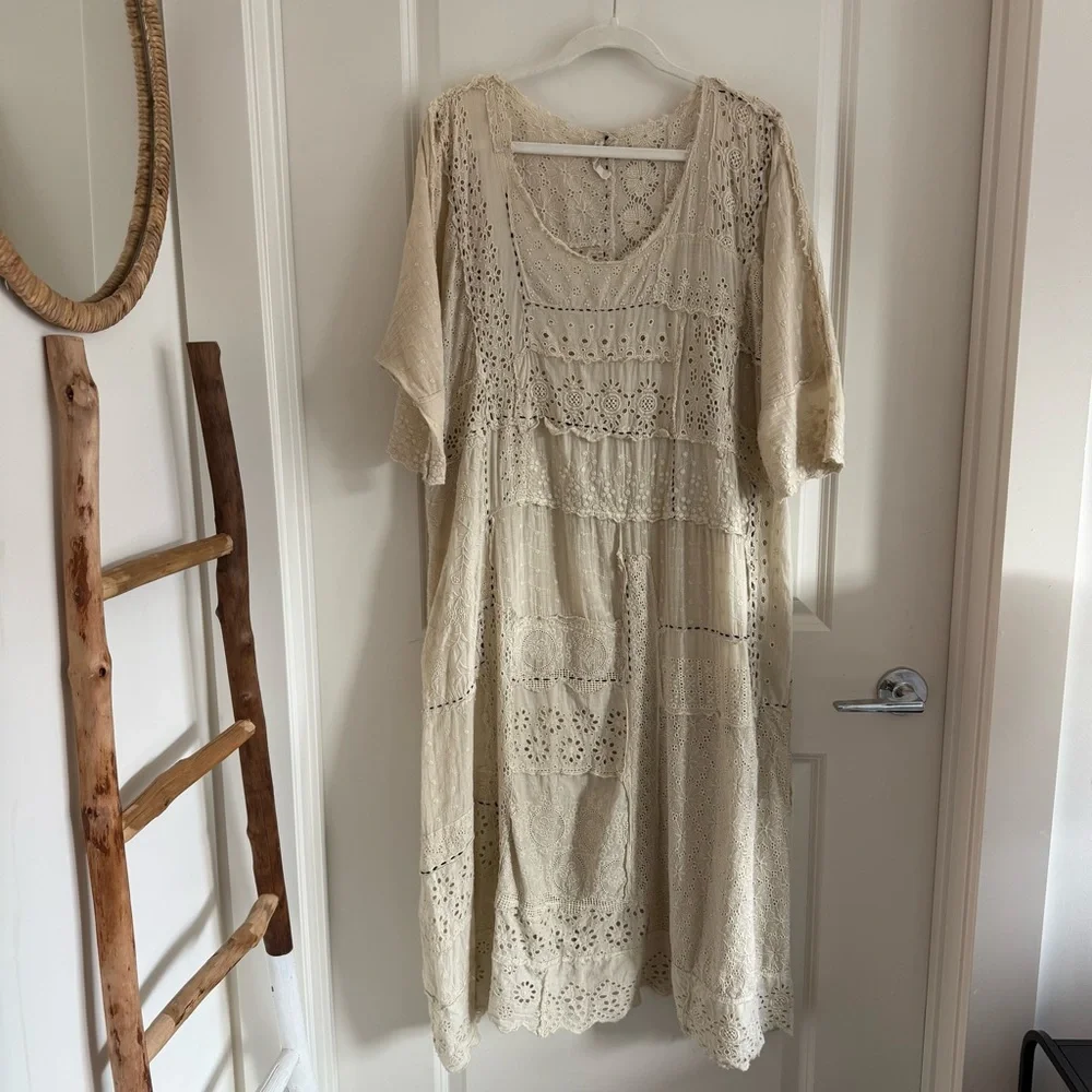 Magnolia Pearl Eyelet Cream Dress - Picture 1 of 7